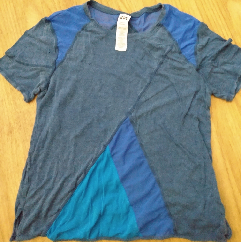 JoyLab Blue Abstract Tshirt Size M